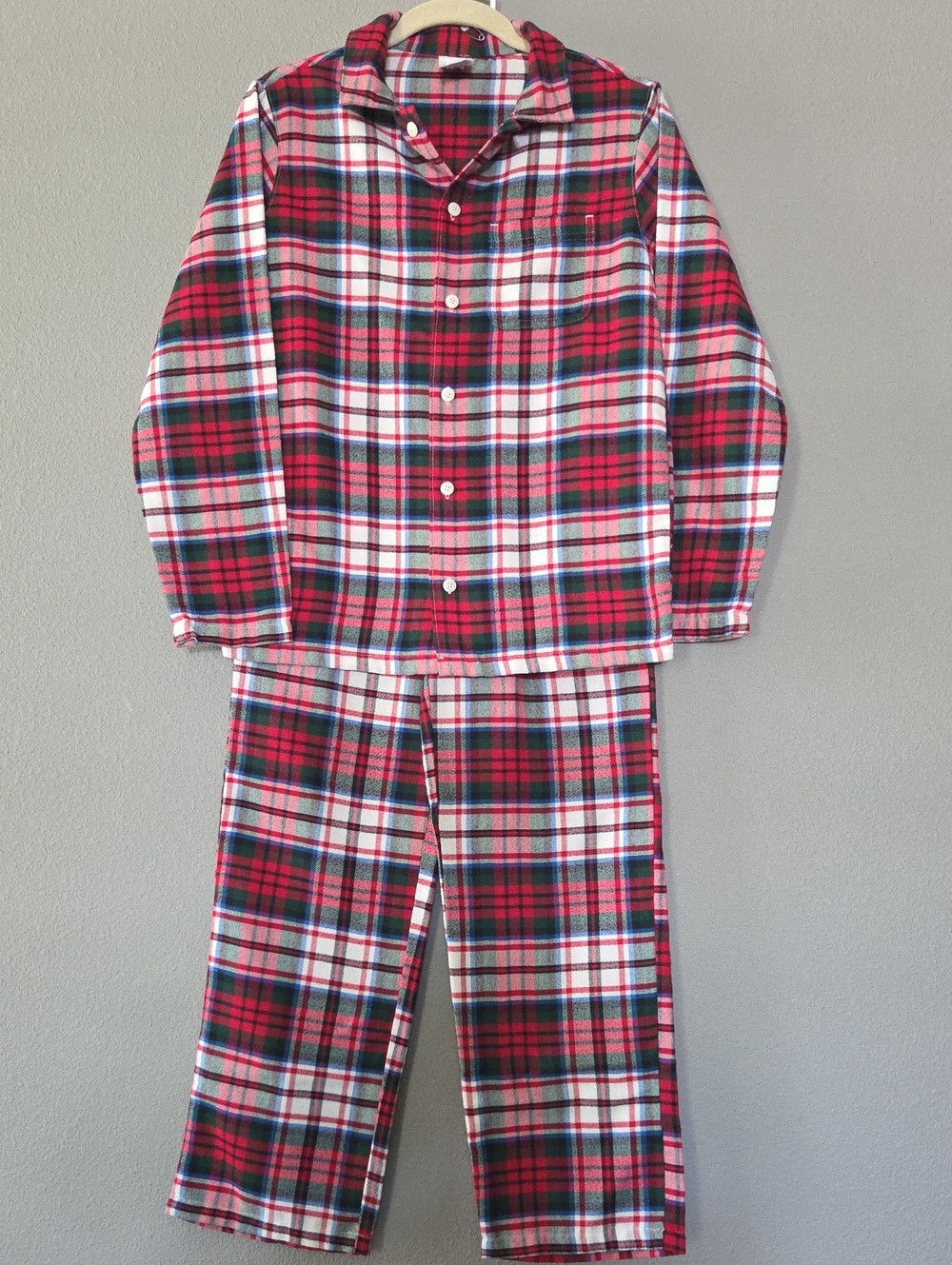 Lands' End Winter Plaid Kids Two-Piece Pajama Set